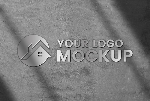 modello di logo 3D per pareti in cemento