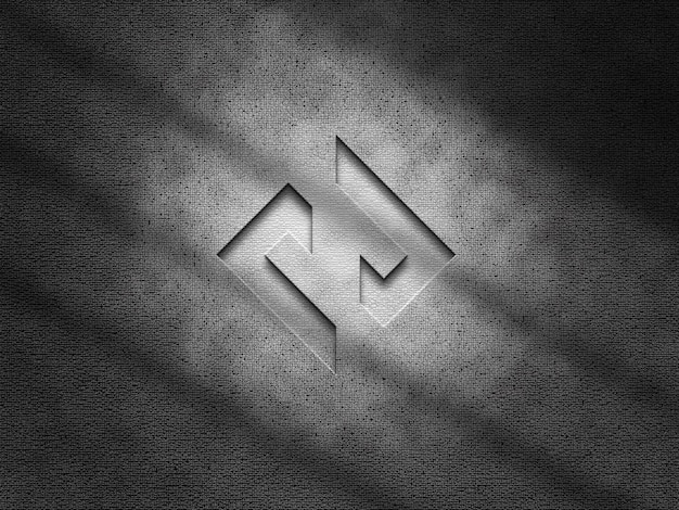 Modello di logo 3D sullo sfondo della trama della parete