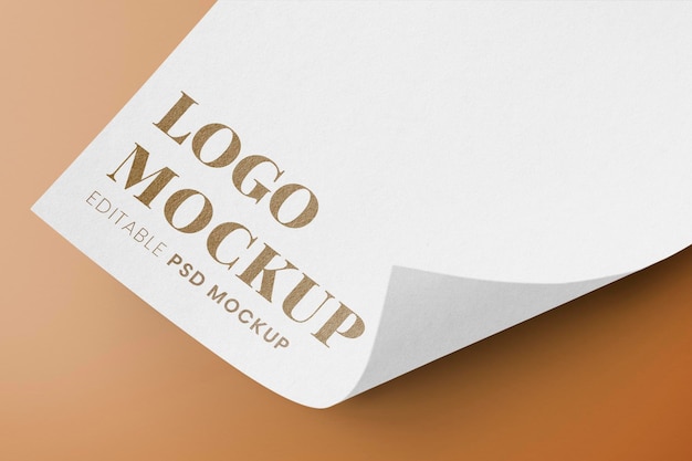 Modello di logo aziendale, design psd professionale in oro su carta