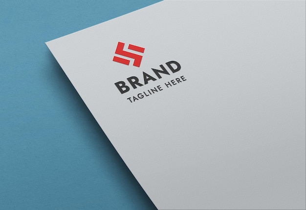 Modello di logo con carta bianca