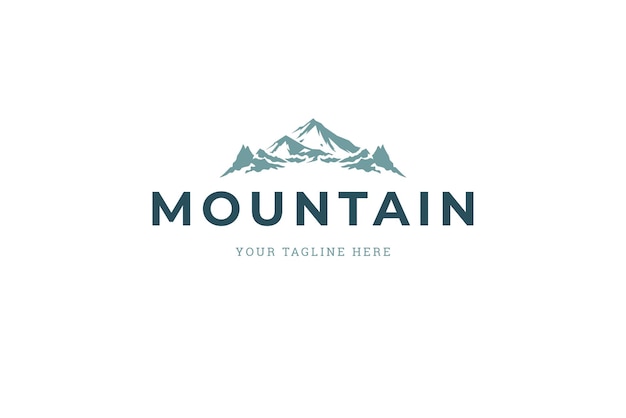 Modello di logo di montagna minimalista per il club d'avventura