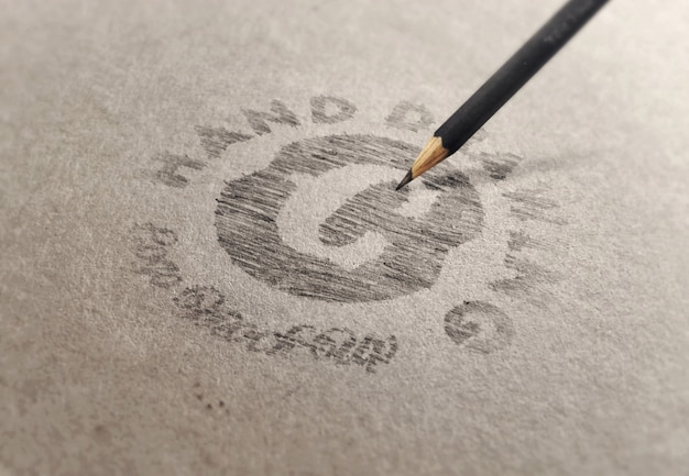 Modello di logo o testo mockup - disegno a mano