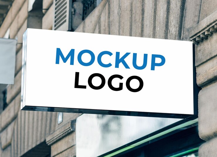 Modello di logo PSD su carta bianca