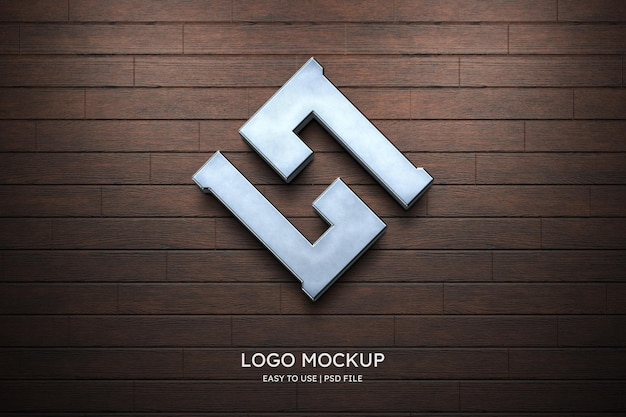 Modello di logo sulla parete di legno