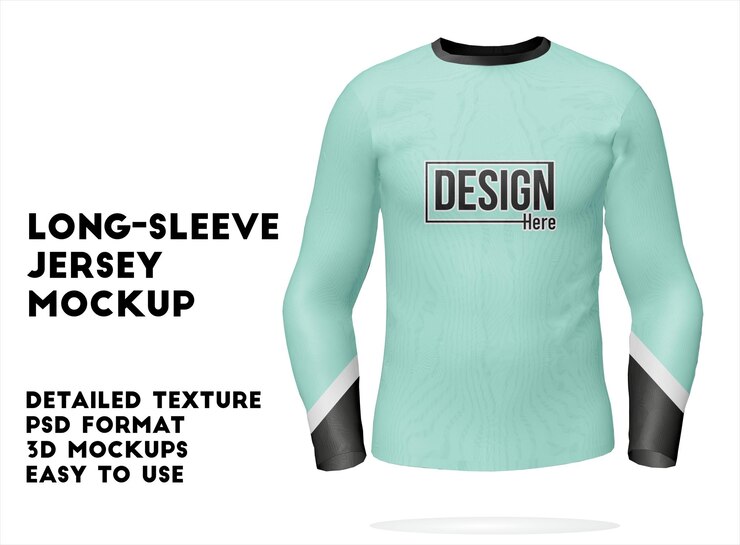PSD modello di maglia a maniche lunghe