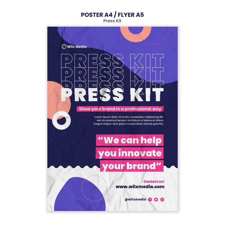 PSD modello di manifesto del kit stampa strutturato