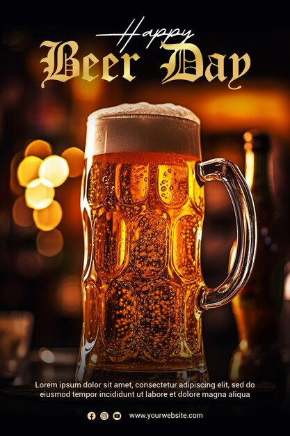 Modello di manifesto della giornata internazionale della birra