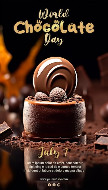 Modello di manifesto della giornata mondiale del cioccolato