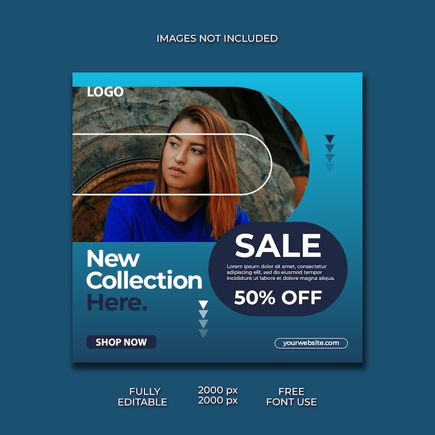 Modello di media sociali di moda