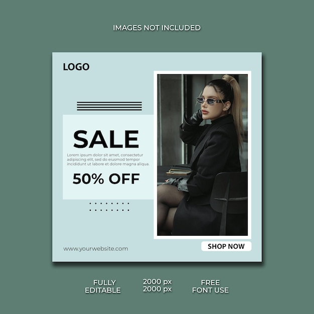 Modello di media sociali di moda