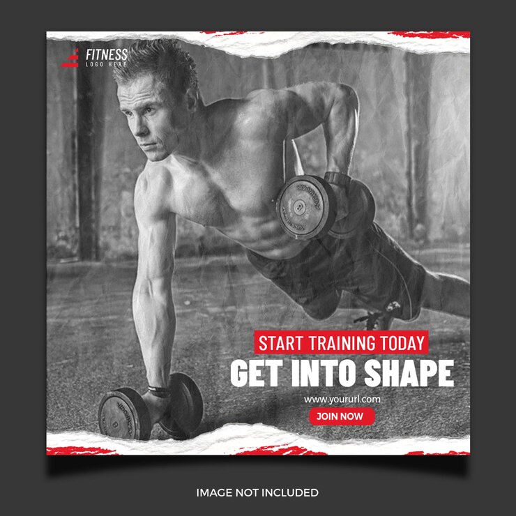 Modello di media sociali fitness post