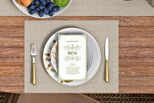 modello di menu del ristorante