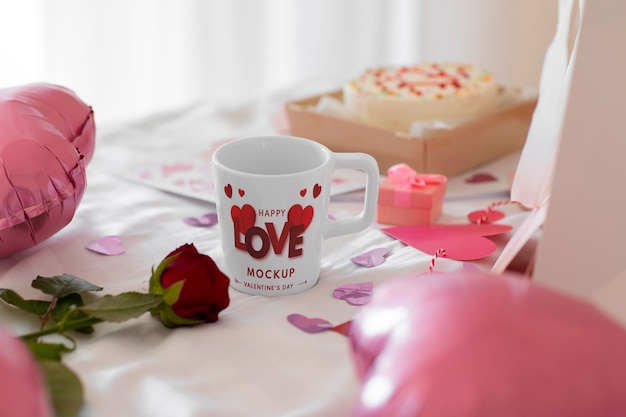 Modello di merchandise per la tazza di San Valentino