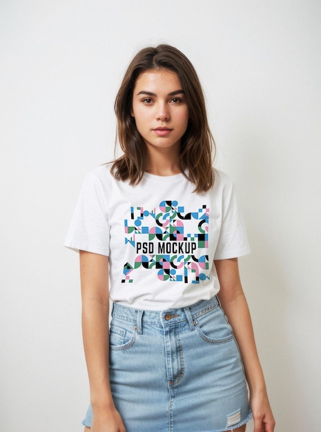 Modello di merchandising di branding estetico unisex Modello di vetrina di tee Modello di maglietta PSD