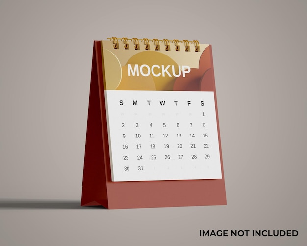 Modello di mini calendario da scrivania con sfondo trasparente