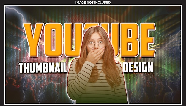 Modello di miniatura di video youtube o banner web gratuito PSD Glow Effect