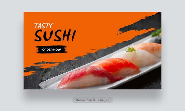 Modello di miniatura di youtube del menu sushi