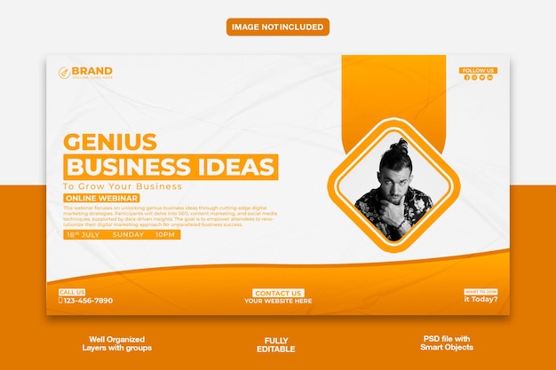 Modello di miniatura o banner web di YouTube per il marketing digitale
