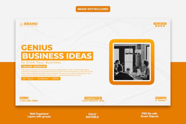 Modello di miniatura o banner web di YouTube per il marketing digitale