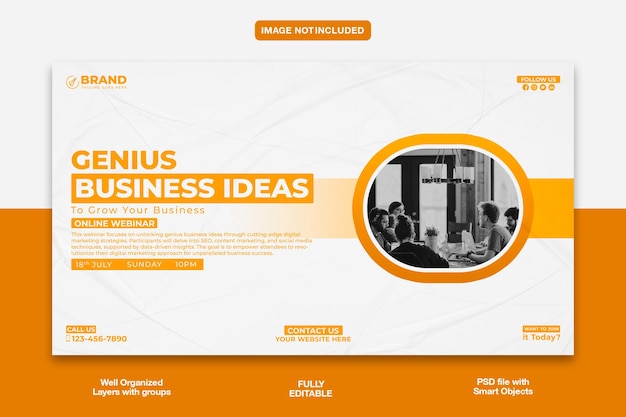 Modello di miniatura o banner web di YouTube per il marketing digitale