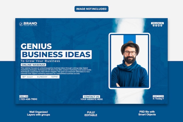 Modello di miniatura o banner web per l'agenzia di marketing digitale YouTube