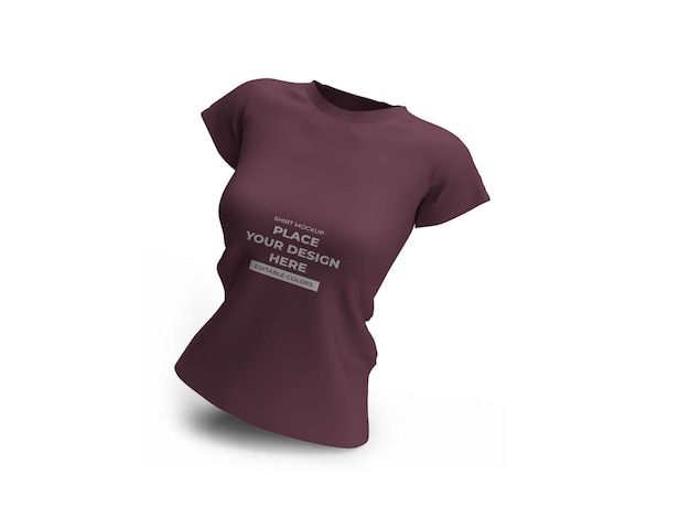 Modello di mockup 3D della maglietta della donna isolato