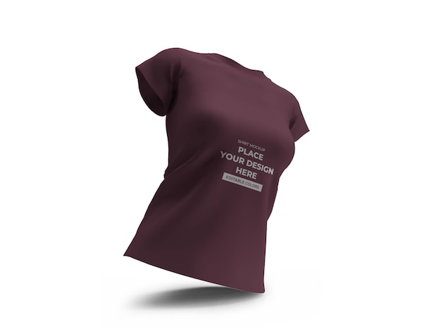 Modello di mockup 3D della maglietta della donna isolato