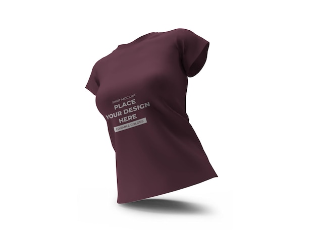 Modello di mockup 3D della maglietta della donna isolato