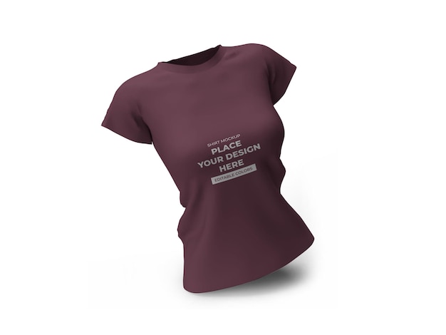 Modello di mockup 3D della maglietta della donna isolato