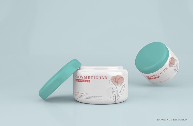 Modello di mockup del barattolo di crema cosmetica