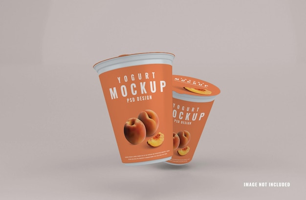 Modello di mockup del contenitore della tazza di yogurt in plastica