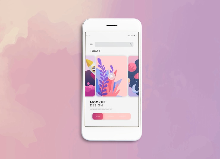 PSD modello di mockup dello schermo del telefono cellulare premium
