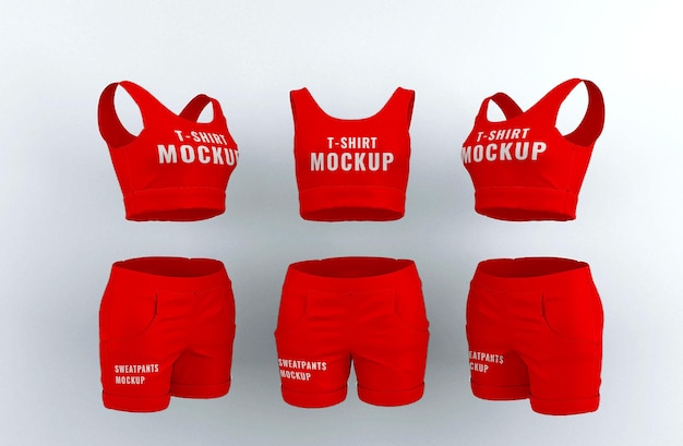 modello di mockup di abbigliamento sportivo da donna realistico
