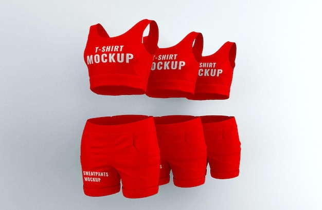 modello di mockup di abbigliamento sportivo da donna realistico