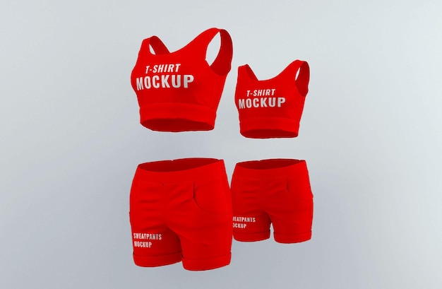 modello di mockup di abbigliamento sportivo da donna realistico
