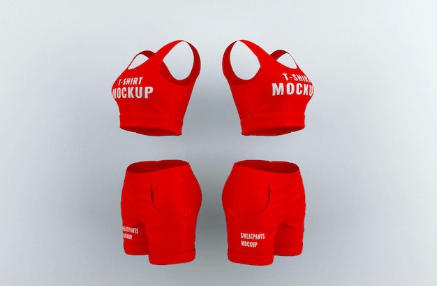 modello di mockup di abbigliamento sportivo da donna realistico