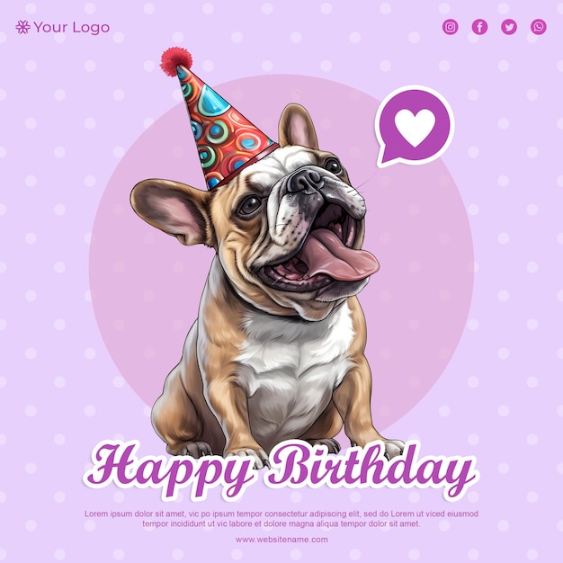 Modello di mockup di biglietto di auguri di buon compleanno PSD