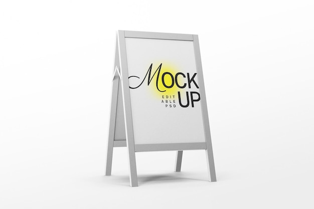 modello di mockup di bordo bianco stand design psd