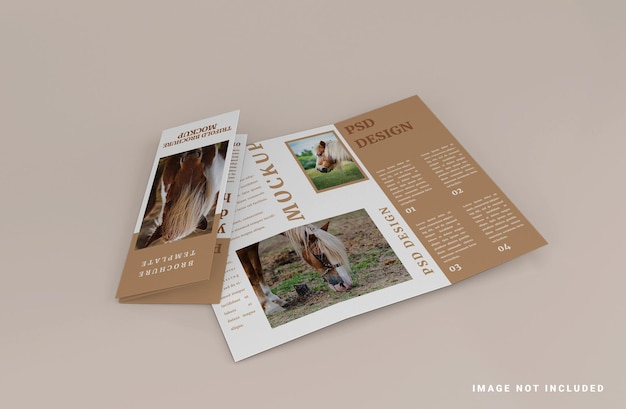 Modello di mockup di brochure a tre ante realistico