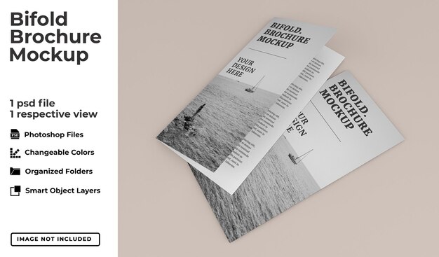 Modello di mockup di brochure bifold realistico
