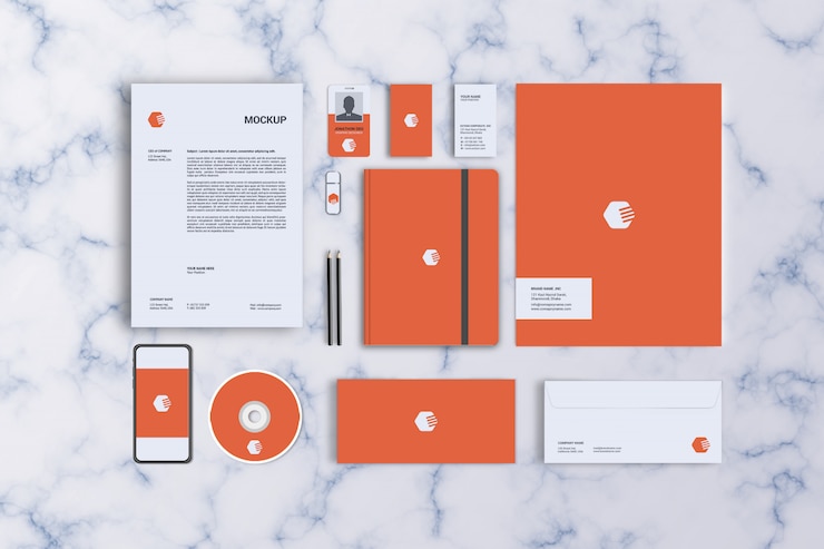 PSD modello di mockup di cancelleria
