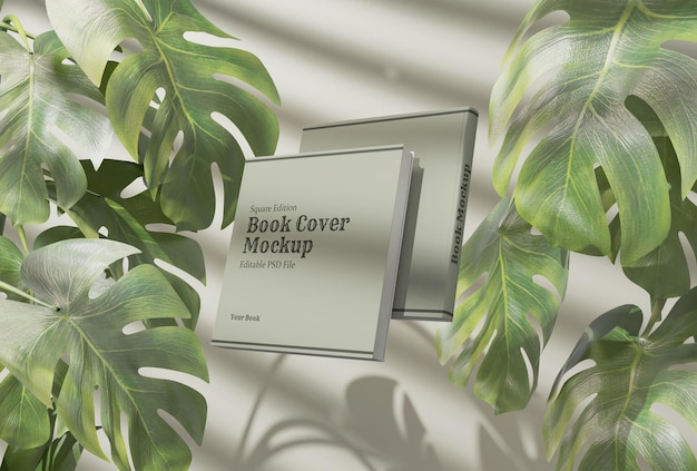 Modello di mockup di copertina del libro quadrato