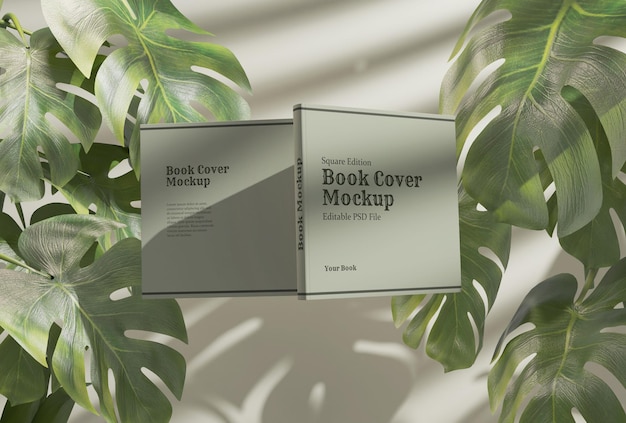 Modello di mockup di copertina del libro quadrato