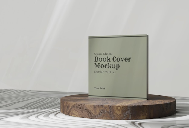 Modello di mockup di copertina del libro quadrato