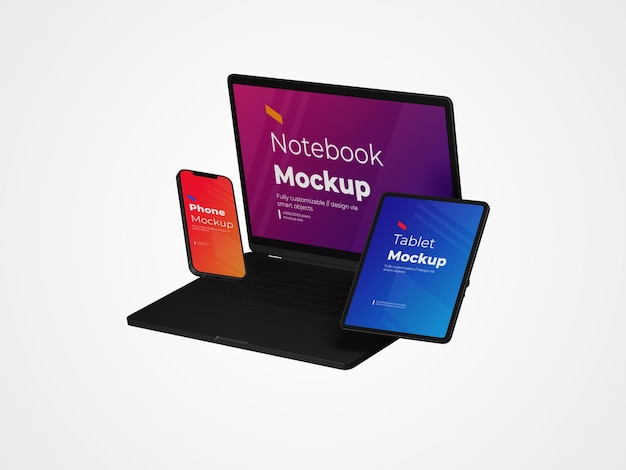 Modello di mockup di dispositivi digitali