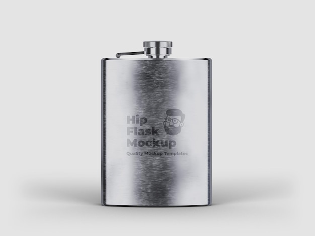 Modello di mockup di fiaschetta metallica