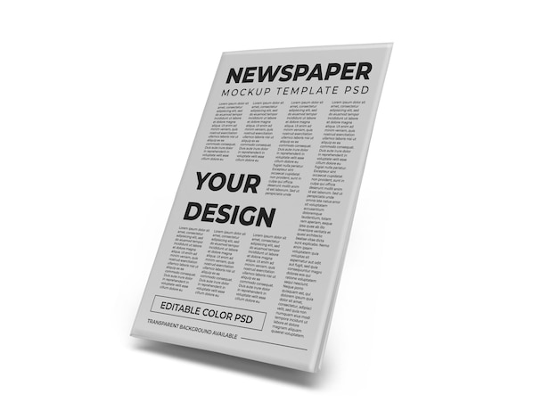 Modello di mockup di giornale realistico isolato