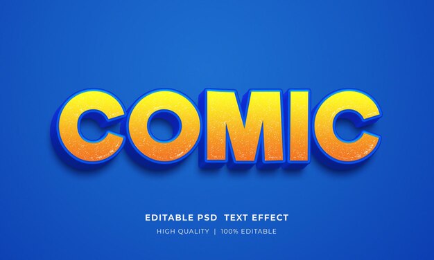 Modello di mockup effetto stile testo grassetto 3d modificabile comico