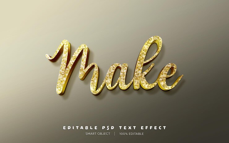 PSD modello di mockup effetto testo modificabile 3d
