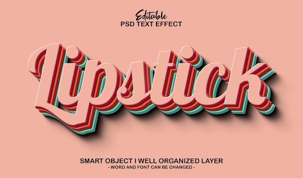 Modello di mockup effetto testo modificabile vintage 3d